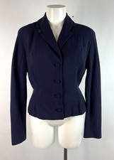 VTG 50s Forstmann Gabardine Navy Blue fitted Jacket 38" Bust M - DAMAGE