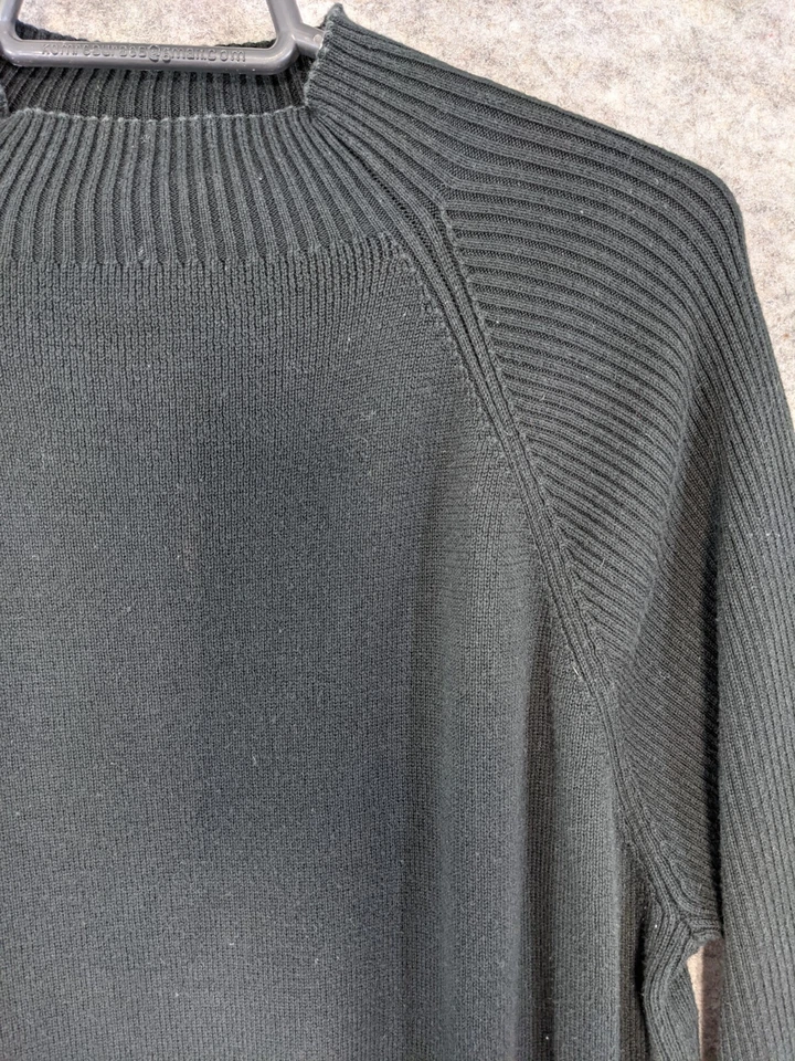 Relativity Sweater Womens Large Black Cotton Mock Turtleneck Long Raglan Sleeve  - Image 2 of 4