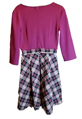 Miss May Womens Flannel A Line Dress Skirt Long Sleeve Burgundy Sz L | eBay