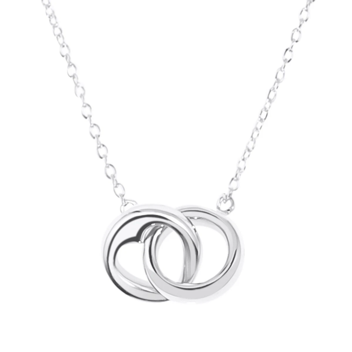 Ladies silver cheap heart necklace