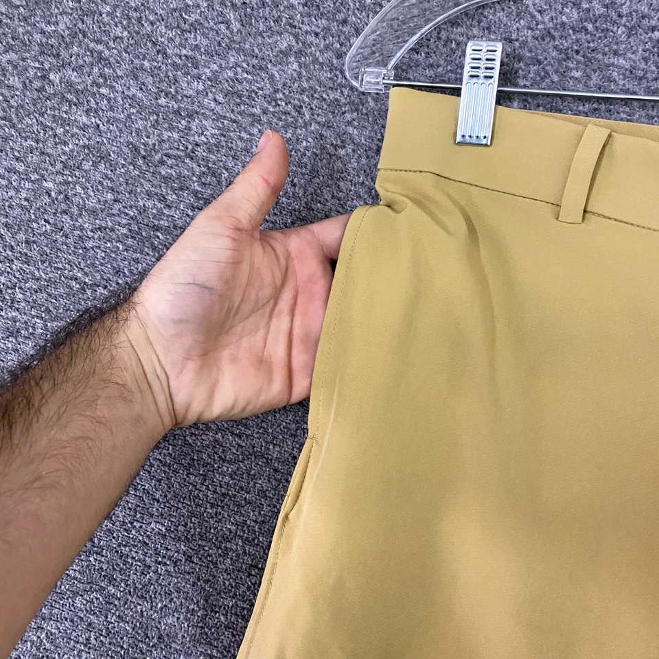 Pantalones cortos de verano Nike Dri-Fit para mujer talla grande beige/amarillo 10" cintura elástica Foto 3 de 4