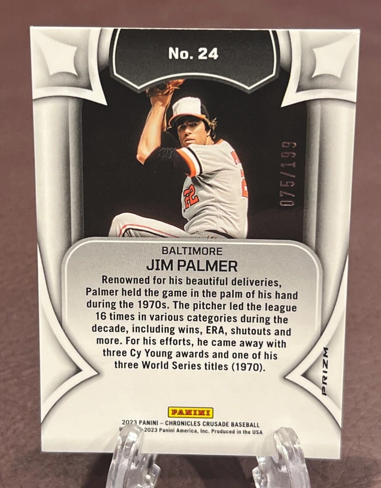 2023 Panini Chronicles JIM PALMER *Crusade Red Wave Prizm!* Orioles /199 🔥 - Image 2 of 2