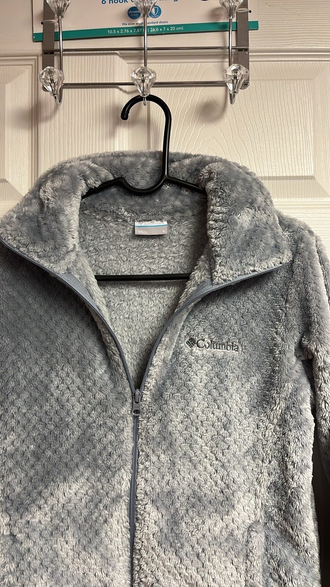 Columbia Beech Forest Full Zip Light Blue Gray Grey Fleece Small