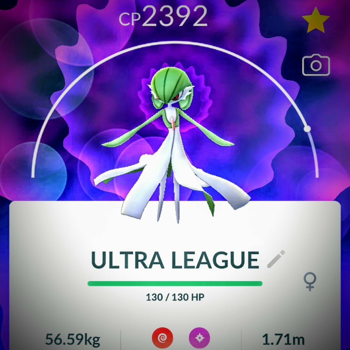 Pokemon Gardevoir + 3 MOVES GO ULTRA LEAGUE 2500CP (Ralts evolution)