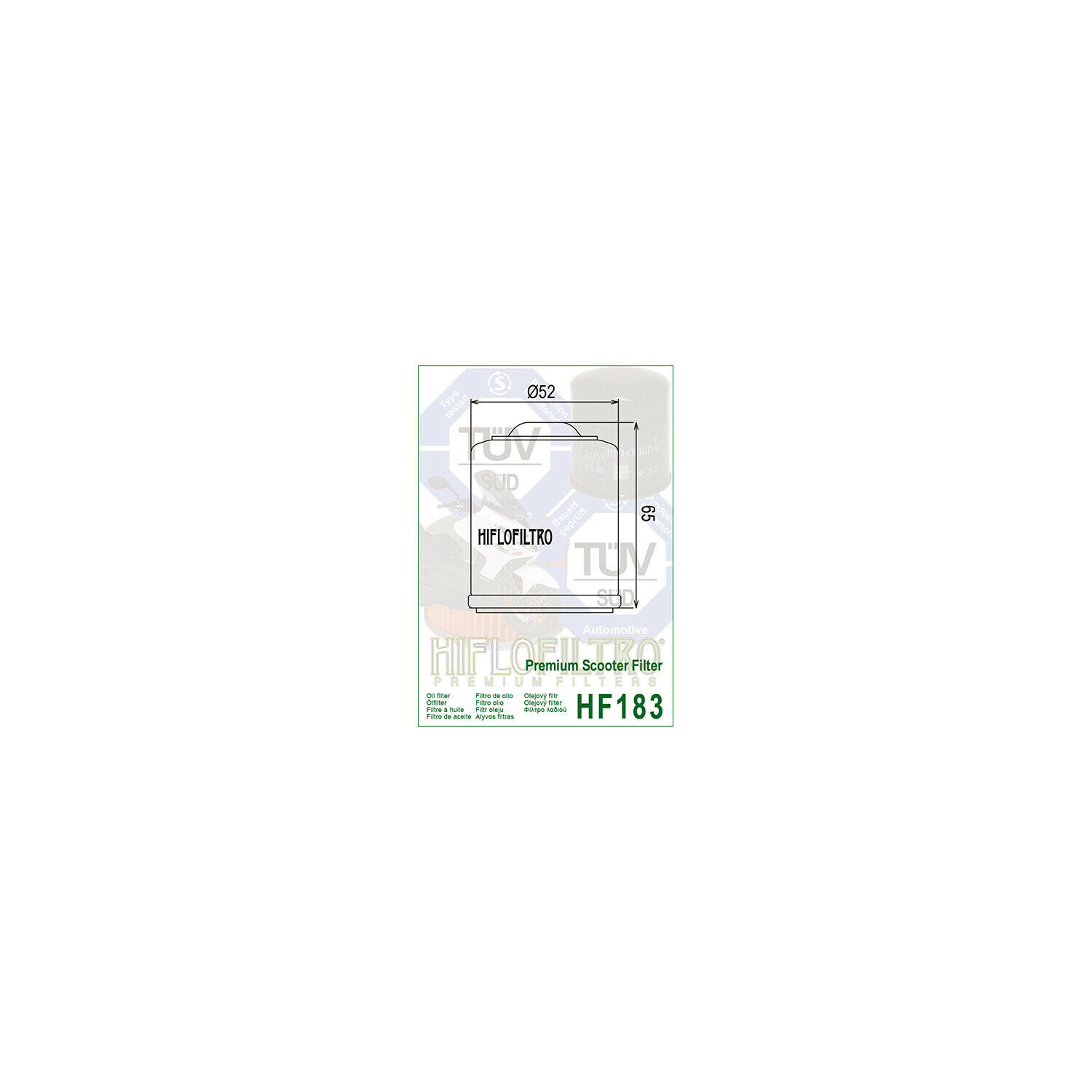 Kit Tagliando Piaggio X9 125 (2001-2002) - Filtro Olio HIFLO HF183 + 2 Litri Olio Motul 5000 10W40