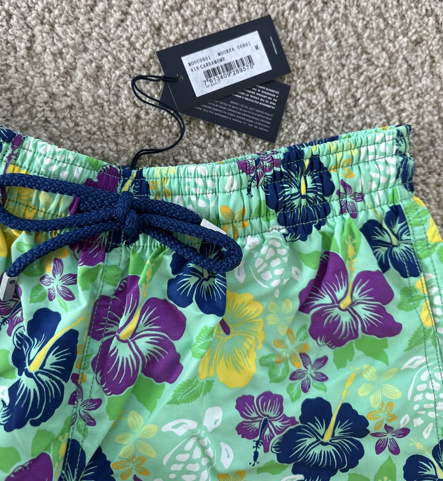 NWT 100% Authentic Vilebrequin MOOREA Swim Trunks - GREEN - M - MEN - MEDIUM - Image 3 of 4
