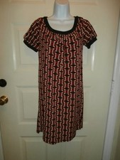 NWT NEW ANN TAYLOR LOFT DRESS SMALL PETITE SPANDEX STRTECH GEOMETRICAL SHIFT