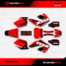 Red & Black Shift Racing Graphics Kit fits Honda Cr125 Cr250 00-01 CR 125 250