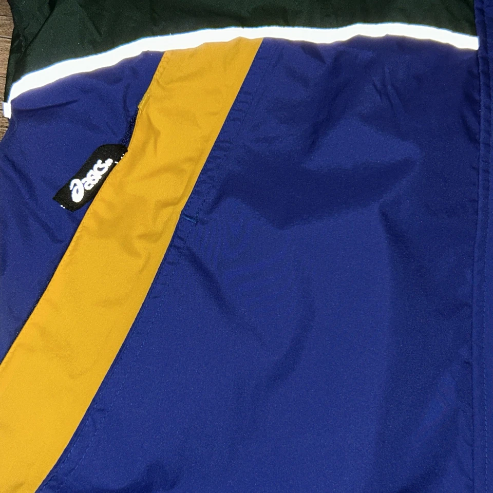 Rare Vintage 90’s ASICS Wind Jacket Vented Gelanots Purple Yellow Womens Medium - Image 4 of 4