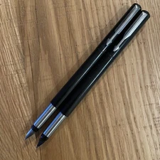 Vintage Parker Fountain Pens Medium Stainless Steel Nibs - Black (Set of 2)