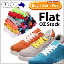 Flat Shoe Laces Lock Shoelaces Athletic Sneakers Kids Adults Bootlace Colorful