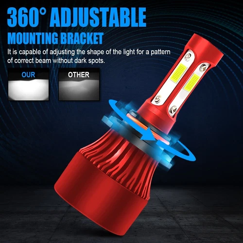 4-Side 9005 9006 Combo LED Headlight Kit High Low Beam Bulb 6000K 4800W 720000LM - Picture 10 of 12