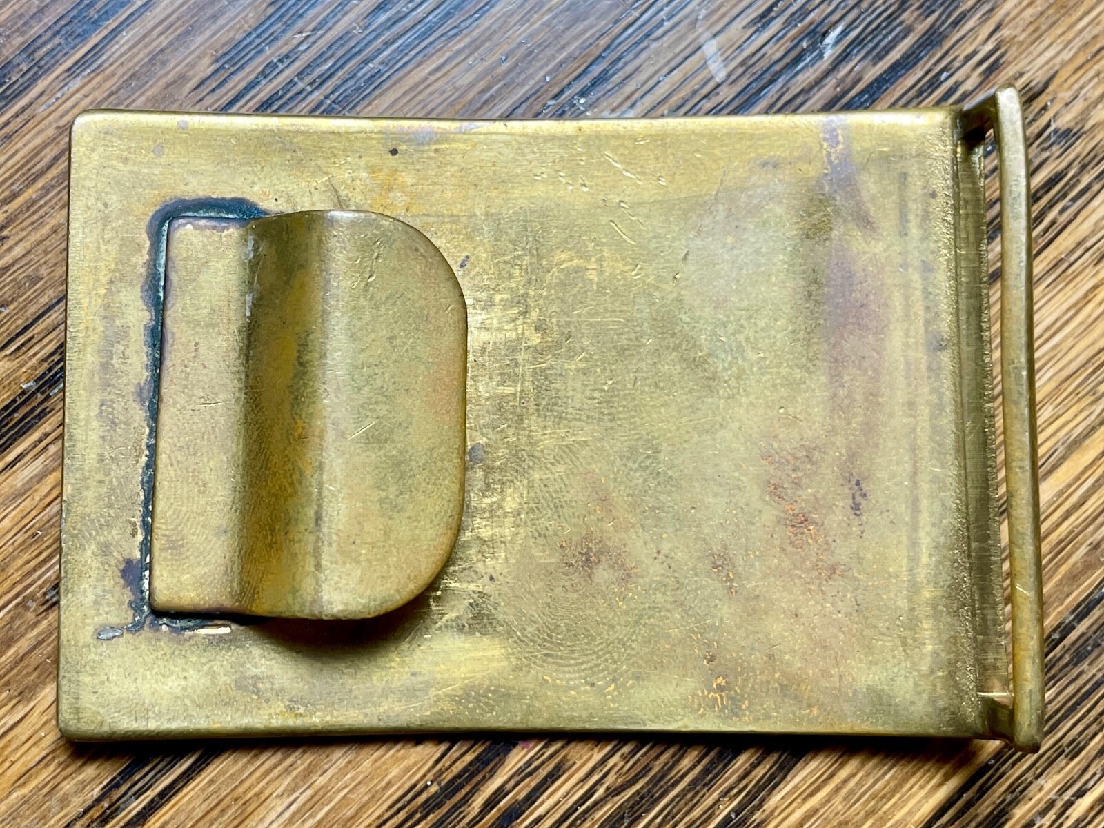 Simple Rectangle Solid Brass Buckle - image 2