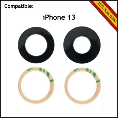 CRISTAL DE CAMARA PARA APPLE IPHONE 13 REPUESTO LENTE TRASERA TRASERO ADHESIVO