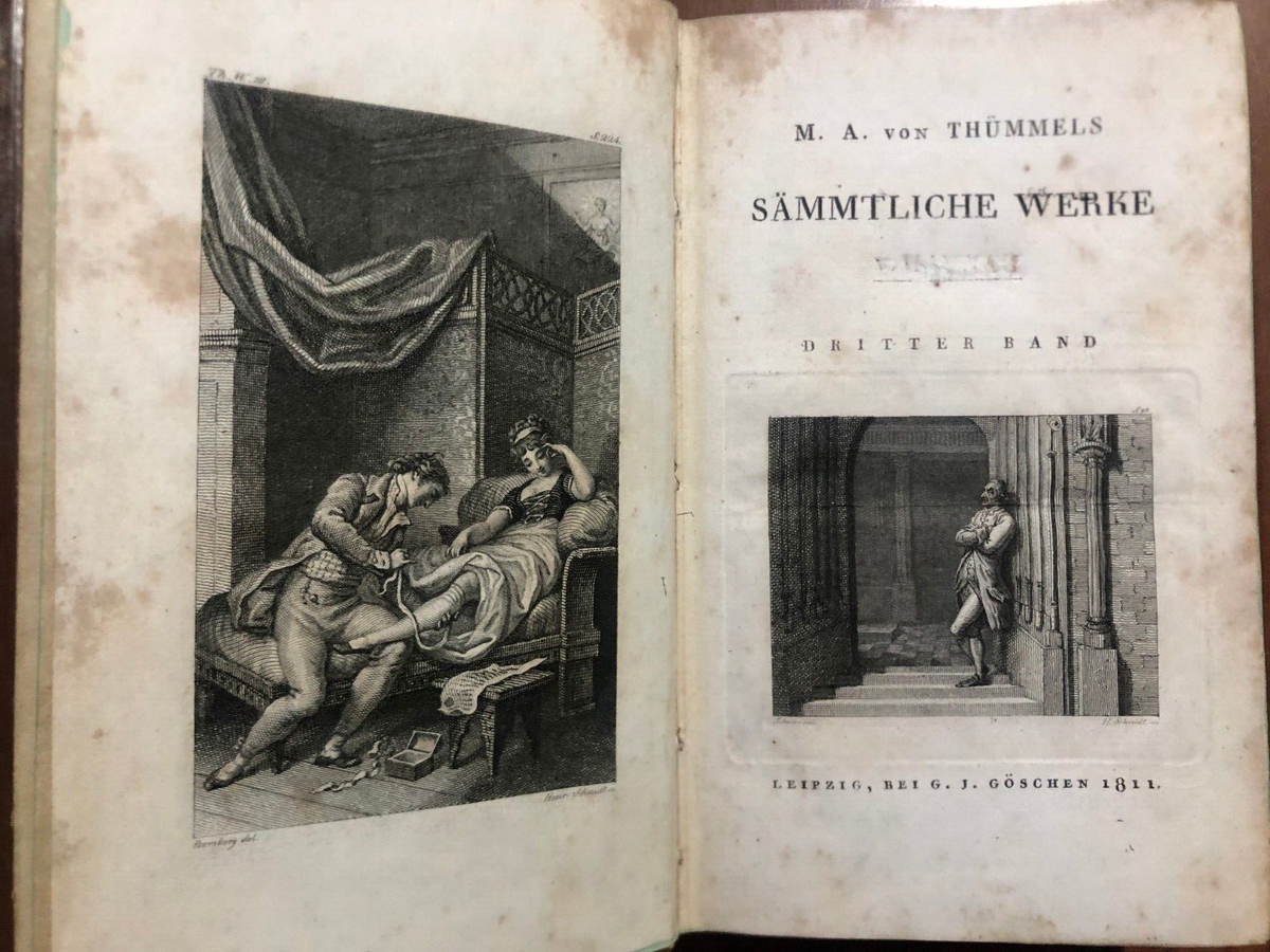 Antico Libro Sämmtliche Werke Moritz August von Thummels Terzo