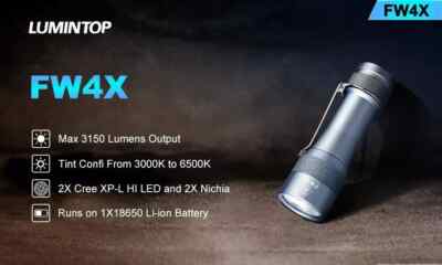 Lumintop FW4X Compact 3150 lumen 18650 LED torch EDC Cree 3000K to