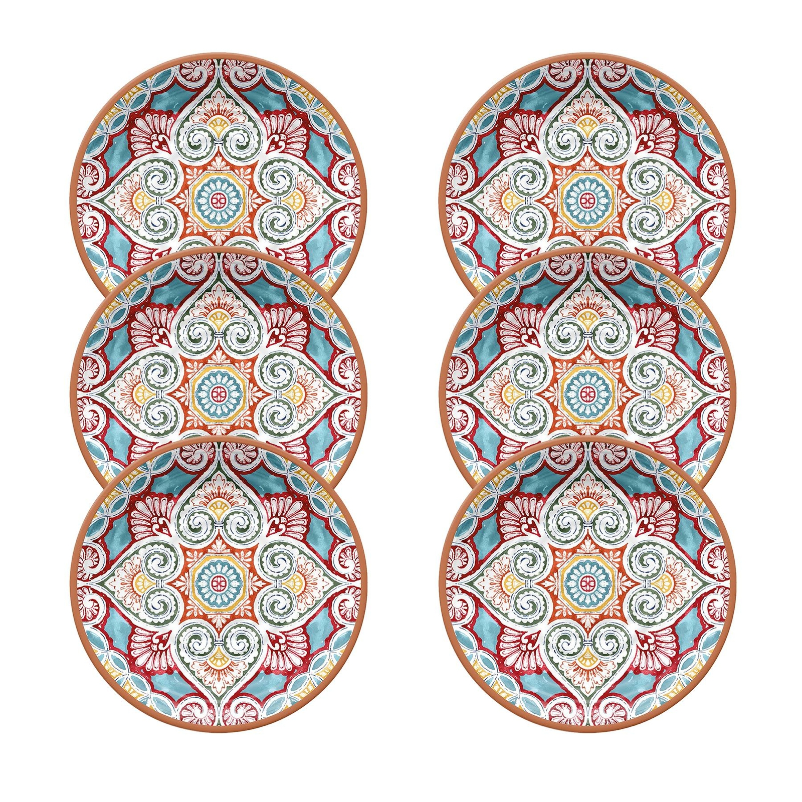 Purely Home Rio Corte 27cm Melamine Dinner Plates, Set of 6