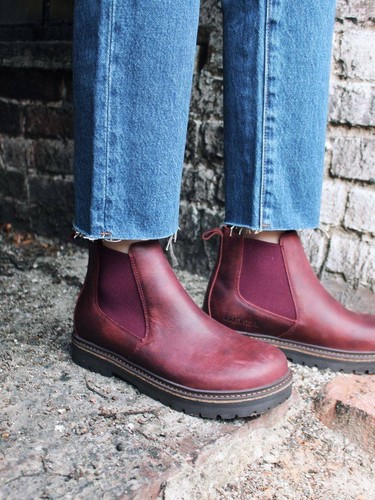 Birkenstock Women's Stalon II Nubuck Casual Boot Sz 37 Women's Burgundy