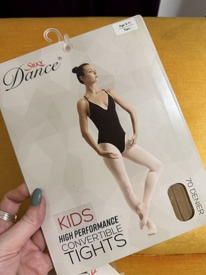 Seidige wandelbare Hochleistungs-Ballettstrumpfhose 70 Den   hellbraun 9-11 Jahre