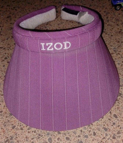 RARE Ladies’ IZOD Golf Visor Purple/Pink Pinstripes Nice Condition. 