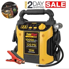 EverStart Maxx 1000 Peak Amp Jump Starter with Compressor, LED Light, DC, USB