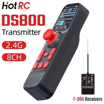 HotRC DS800 Sender 8CH 2.4G Fernsteuerung mit F-08A Empfänger für RC Auto Boot