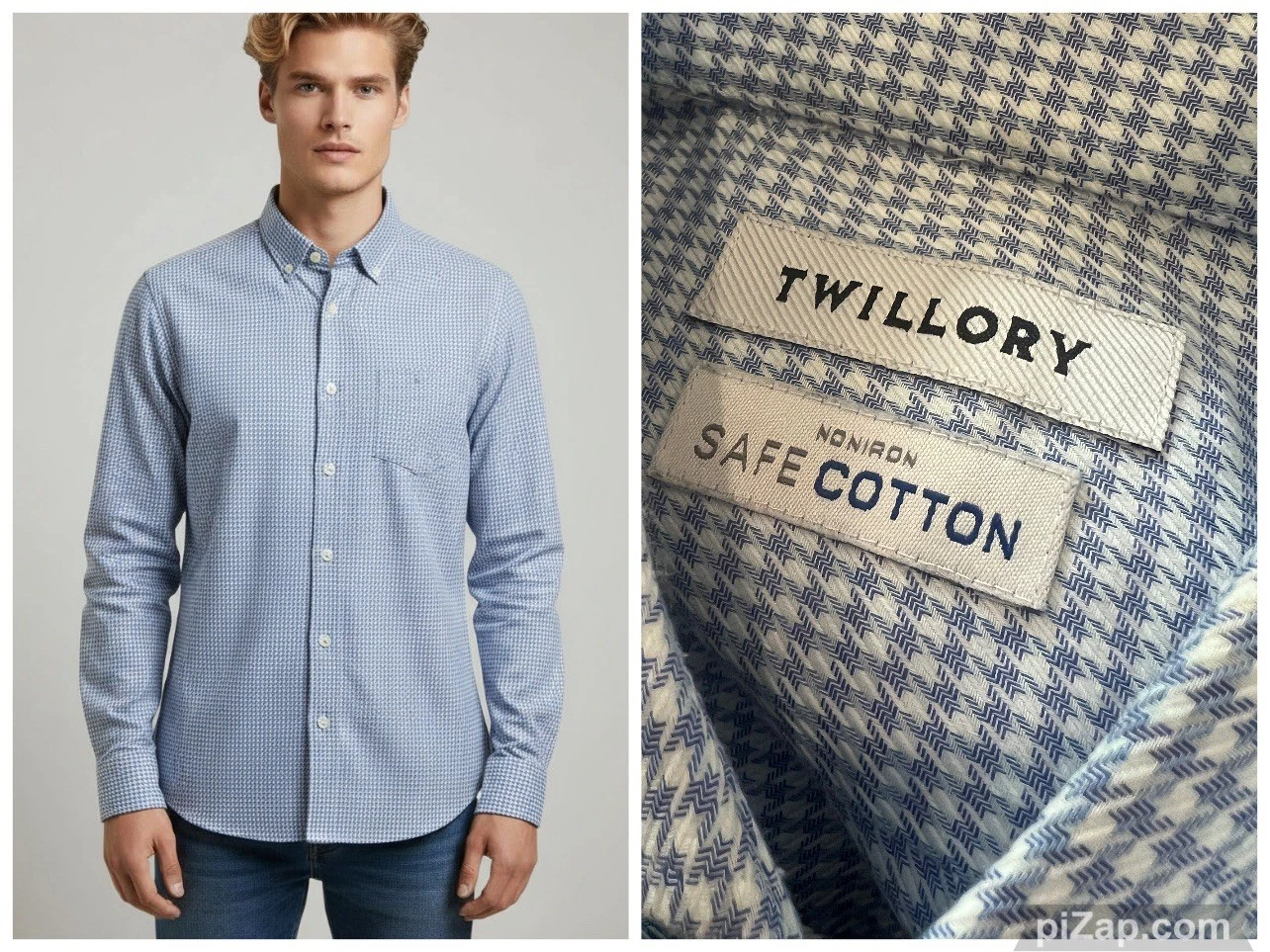 Men's Twillory Blue Houndstooth Button Down Dress Shirt Non Iron Safe Cotton M
Opens in a new window
