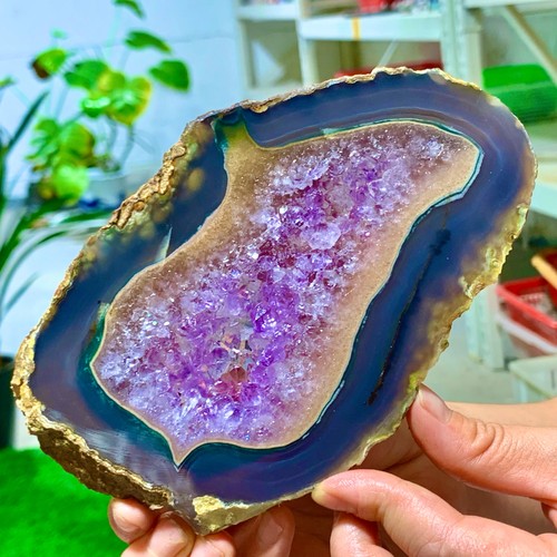 333G Natural Amethyst geode quartz cluster crystal specimen Healing - Picture 12 of 14
