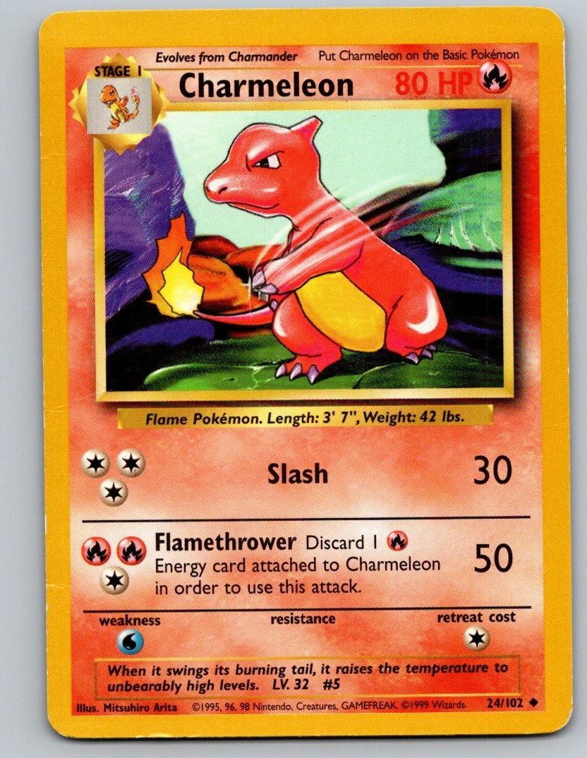 Pokemon TCG Base Set Unlimited - Charmeleon 24/102 Uncommon HP
