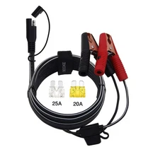 SCCKE 10FT 14AWG Battery Alligator Crocodile Clip to SAE Connector Extension ...