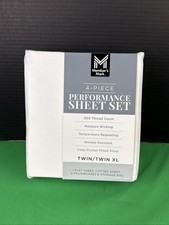 Member's Mark Performance 500 Thread Count Solid Sheet Set TWIN/TWIN XL White