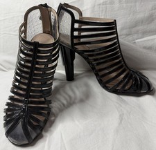 CHANEL Transparent PVC Lucite 39.5 Black Clear Cap Toe CC Logo $1075.00