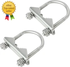 XRDS-RF Antenna Mount Clamp U-Bolt 2 PCS, Antenna Mast Clamp V Jaw Block with U