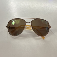 Aviator Metal Sunglasses Gold Frame Brown Len...