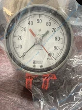 WEKSLER DB24-3PFP-LWB0 4.5" Double Connection 1/4" 100PSI Gauge