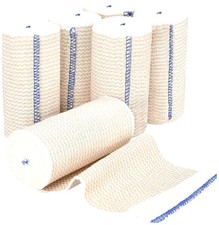 6 Pack 4" Premium Elastic Bandage Wrap, Reusable Hook and Loop Compression Wrap