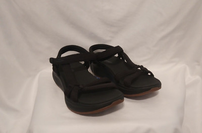 SKECHERS Workout Walker Shoes Sandal Men 7 Black Goodyear Arch Fit