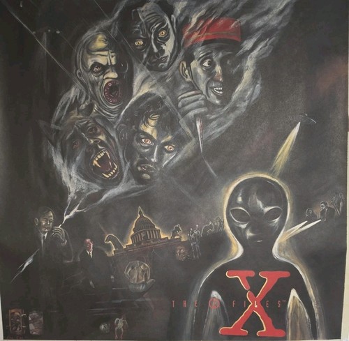 1996 X-Files “Songs In The Key Of X” Promo Poster Sue Coe 22x22 Vintage Rare