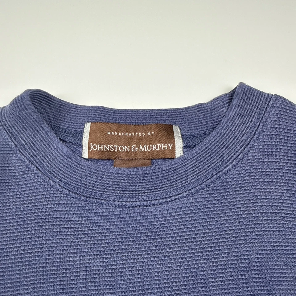 Camisa de manga corta azul mezcla de seda Johnston & Murphy para hombre talla L Foto 2 de 4