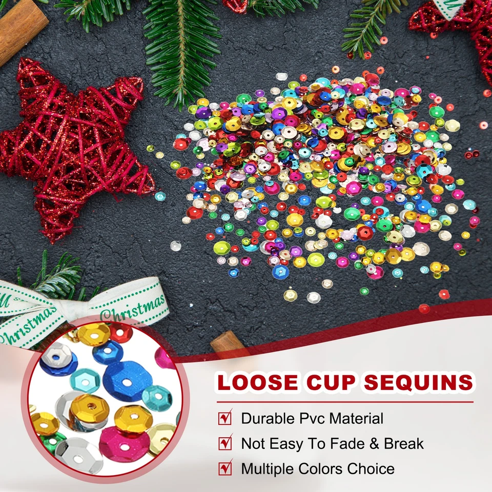 800 piezas de lentejuelas sueltas, lentejuelas sueltas redondas de 8 mm - 0,7 oz (20 g), verde oscuro Foto 3 de 4