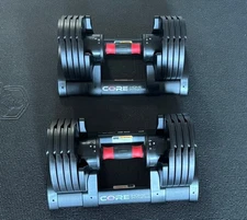 Core Fitness Adjustable Dumbbell Weight Set, Space Saving Home Weight Set