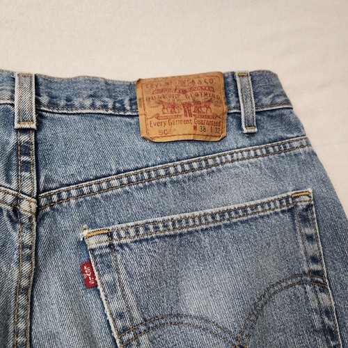Vintage 80s Levis 505 Herren 38x32 Blue Fade Whisker Light Straight Made In Canada - Bild 6 von 10