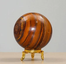 65mm Tiger Eye Crystal Decor , Health Goals , Divination Ball Stone Sphere Ball