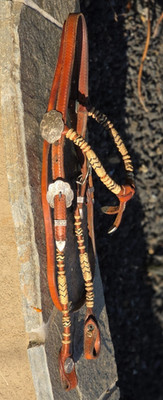 Vintage Carlos Silver Roseville CA Browband Futurity Knot Bridle Rawhide Braided