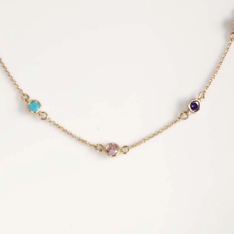 Collar de estación de circonita cúbica minimalista de 17" elegante para mujer fiesta vacaciones joyería regalo Foto 3 de 4