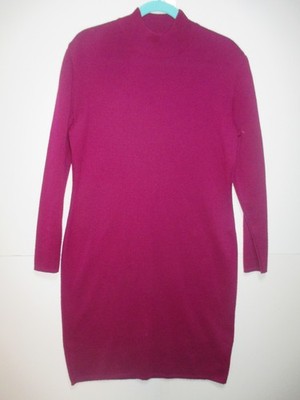 RODIER M / L Wool Blend Mock Neck Sweater Knit Dress Made in France