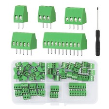 54 Pcs 2.54mm Pitch PCB Mount Screw Terminal Block Connector, 2P 3P 4P 5P 10P...