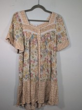 Olivaceous Floral Hippie Boho Chic Dress Size Medium