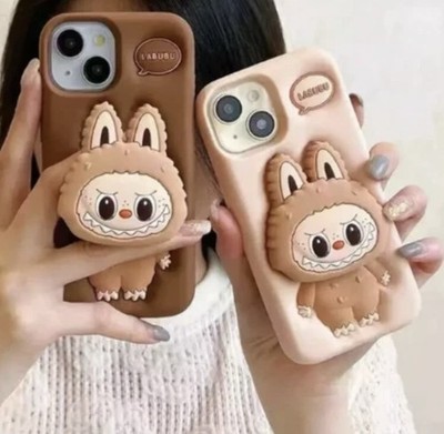 iPhone 16 Pro & 16 Pro Max Cartoon 3D Labubu Rubber Soft Phone