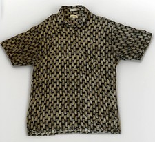 Vintage 90s Pierre Cardin Geometric Button Up Shirt Large Rayon